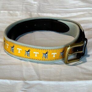 Vineyard Vines University of Tennessee Leather and Fabric Woven Belt